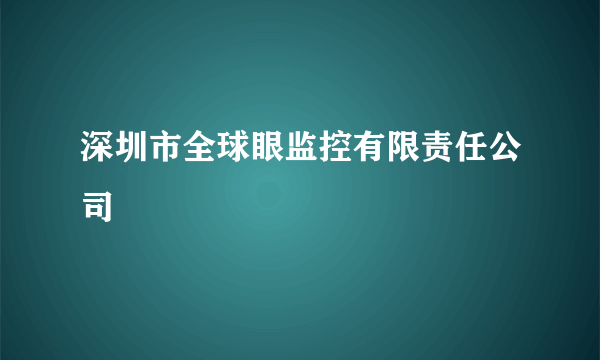 深圳市全球眼监控有限责任公司