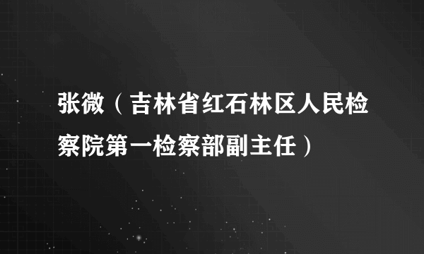 张微（吉林省红石林区人民检察院第一检察部副主任）