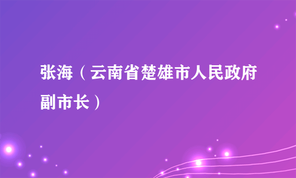 张海（云南省楚雄市人民政府副市长）