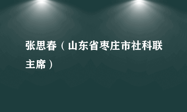 张思春（山东省枣庄市社科联主席）