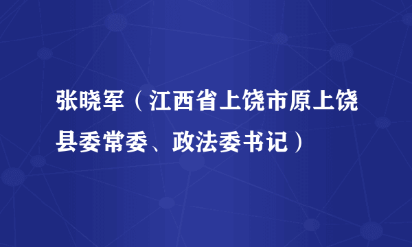 张晓军（江西省上饶市原上饶县委常委、政法委书记）