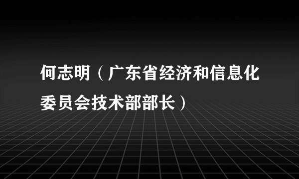 何志明（广东省经济和信息化委员会技术部部长）