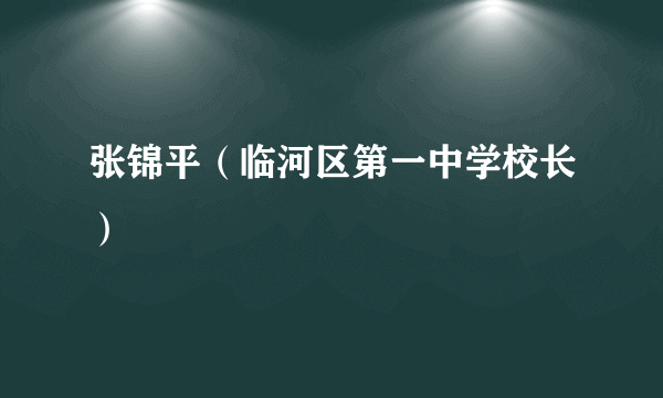 张锦平（临河区第一中学校长）