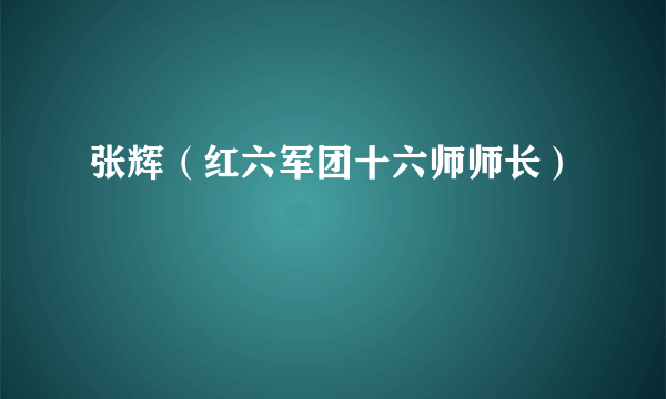 张辉（红六军团十六师师长）