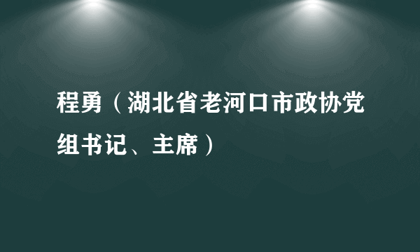 程勇（湖北省老河口市政协党组书记、主席）