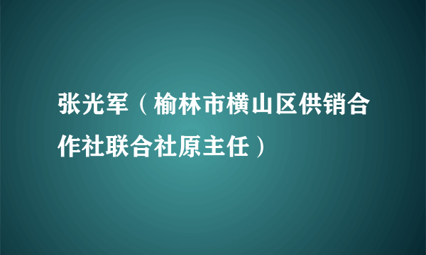 张光军（榆林市横山区供销合作社联合社原主任）