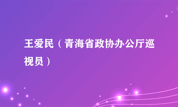 王爱民（青海省政协办公厅巡视员）