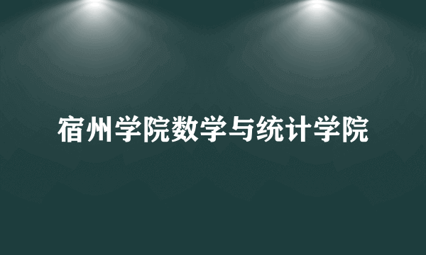 宿州学院数学与统计学院