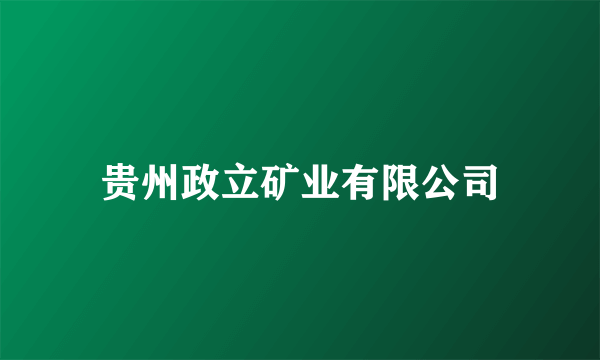 贵州政立矿业有限公司