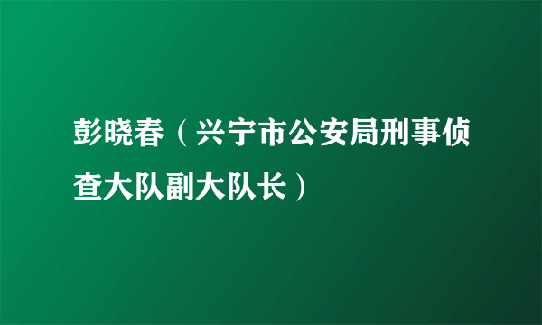 彭晓春（兴宁市公安局刑事侦查大队副大队长）