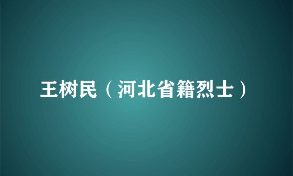 王树民（河北省籍烈士）