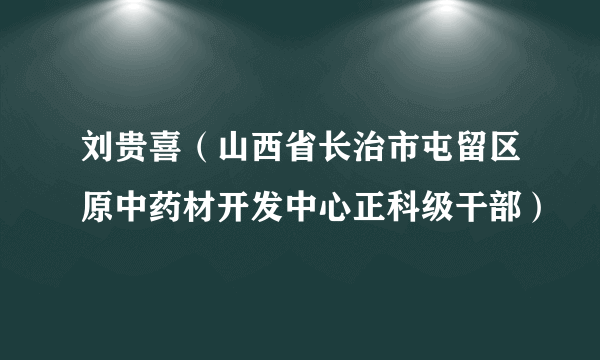 刘贵喜（山西省长治市屯留区原中药材开发中心正科级干部）